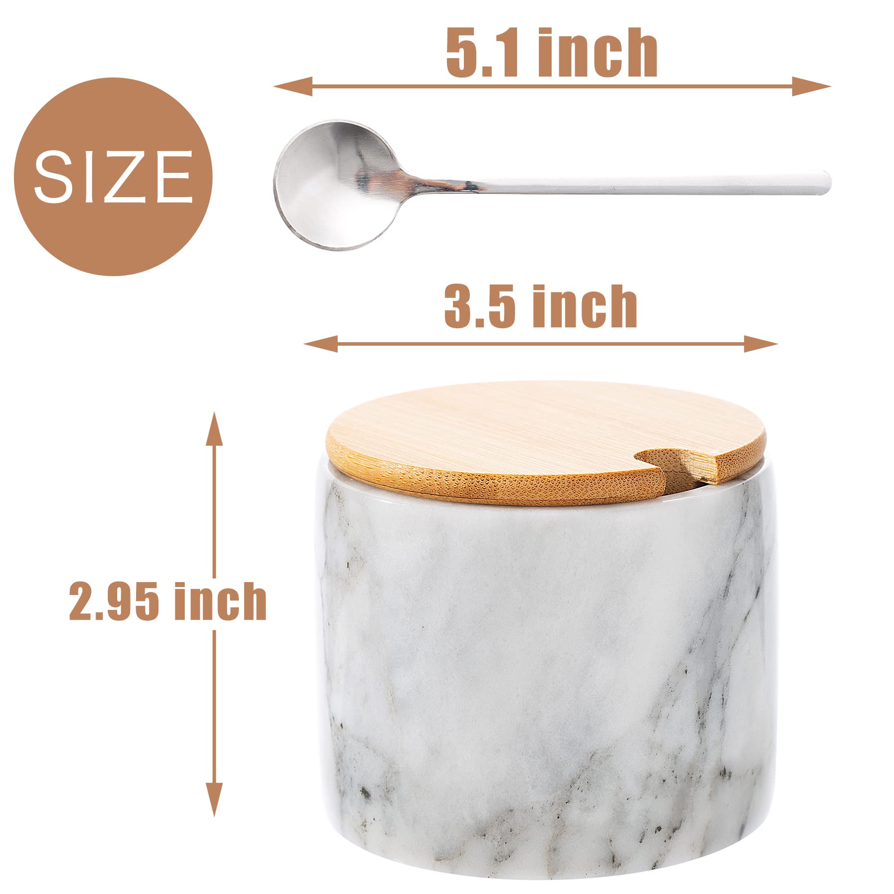 NHKRTE marble salt cellar with lid on display for dust-free storage