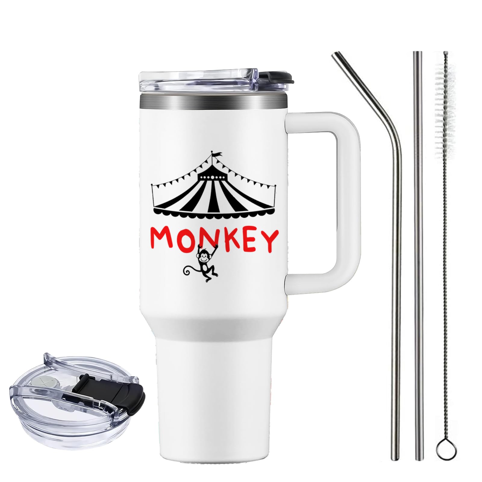 NIAXAUYT Circus Tumbler with straws, ideal for travel and gifting.
