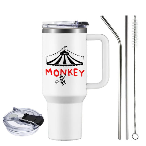 NIAXAUYT Circus Tumbler with straws, ideal for travel and gifting.