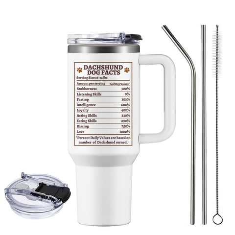 NIAXAUYT dachshund mug with lid and straw, keeps drinks secure while commuting.