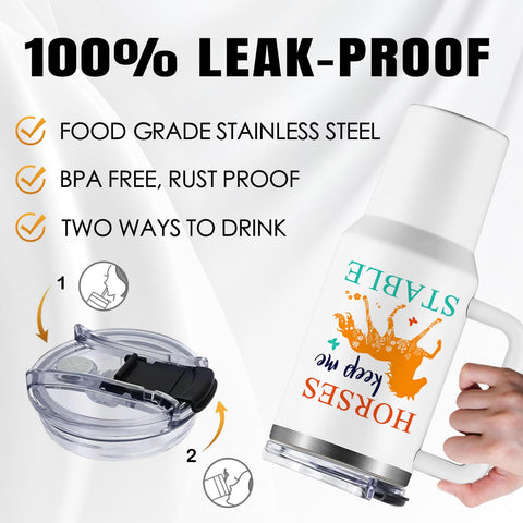 NIAXAUYT double-wall vacuum insulated tumbler maintains beverage temperature efficiently.