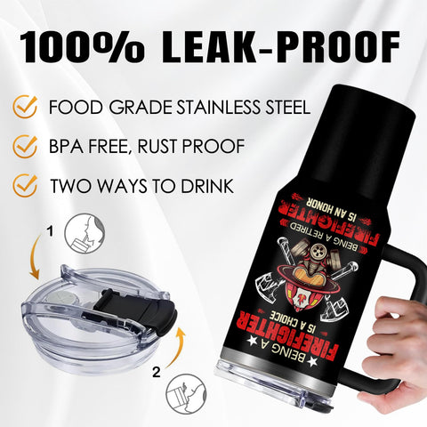 NIAXAUYT stainless-steel firefighter tumbler, rust-proof and durable for daily use.