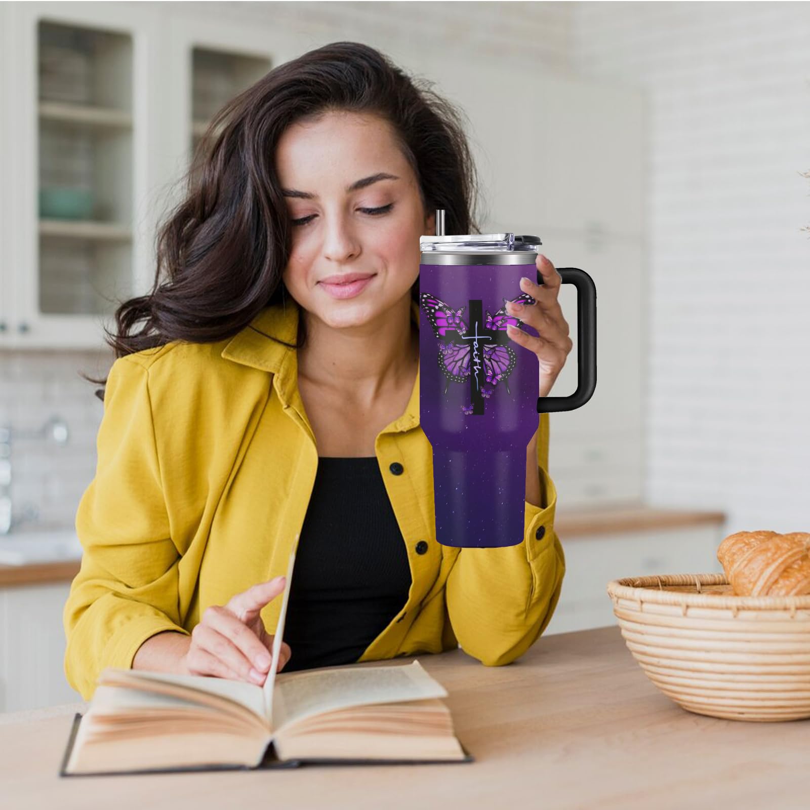NIAXAUYT verse-inscribed tumbler close-up highlights Bible verses for daily faith reminders.