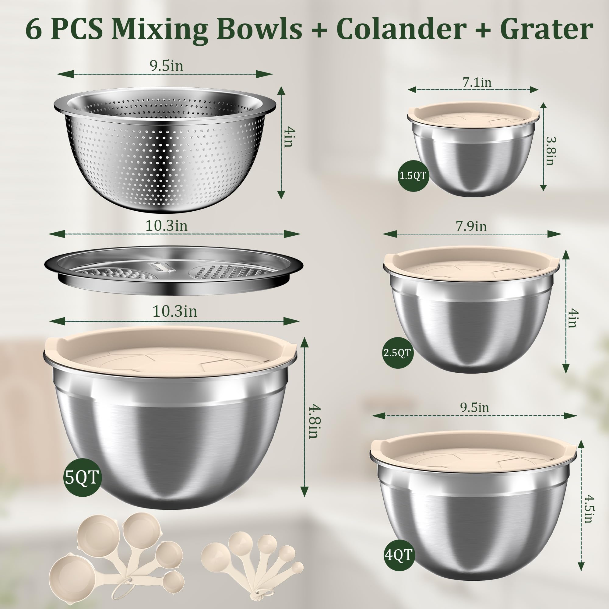 Nicdiet dishwasher-safe bowls and colander for easy cleaning on top rack