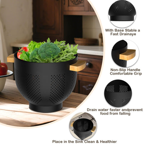 Nicdiet fruit and vegetable washing colander for thorough rinsing and draining