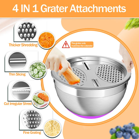 Nicdiet 4-in-1 grater attachment slices and grates directly into a bowl