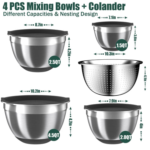 Nicdiet nesting bowls save space with a stackable, tidy design