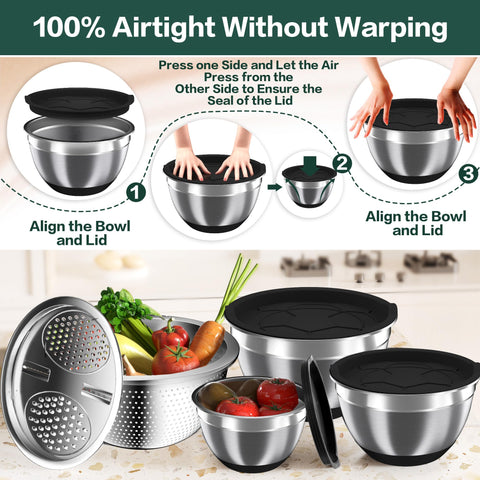 Nicdiet nesting stainless-steel bowls save space and simplify kitchen prep.
