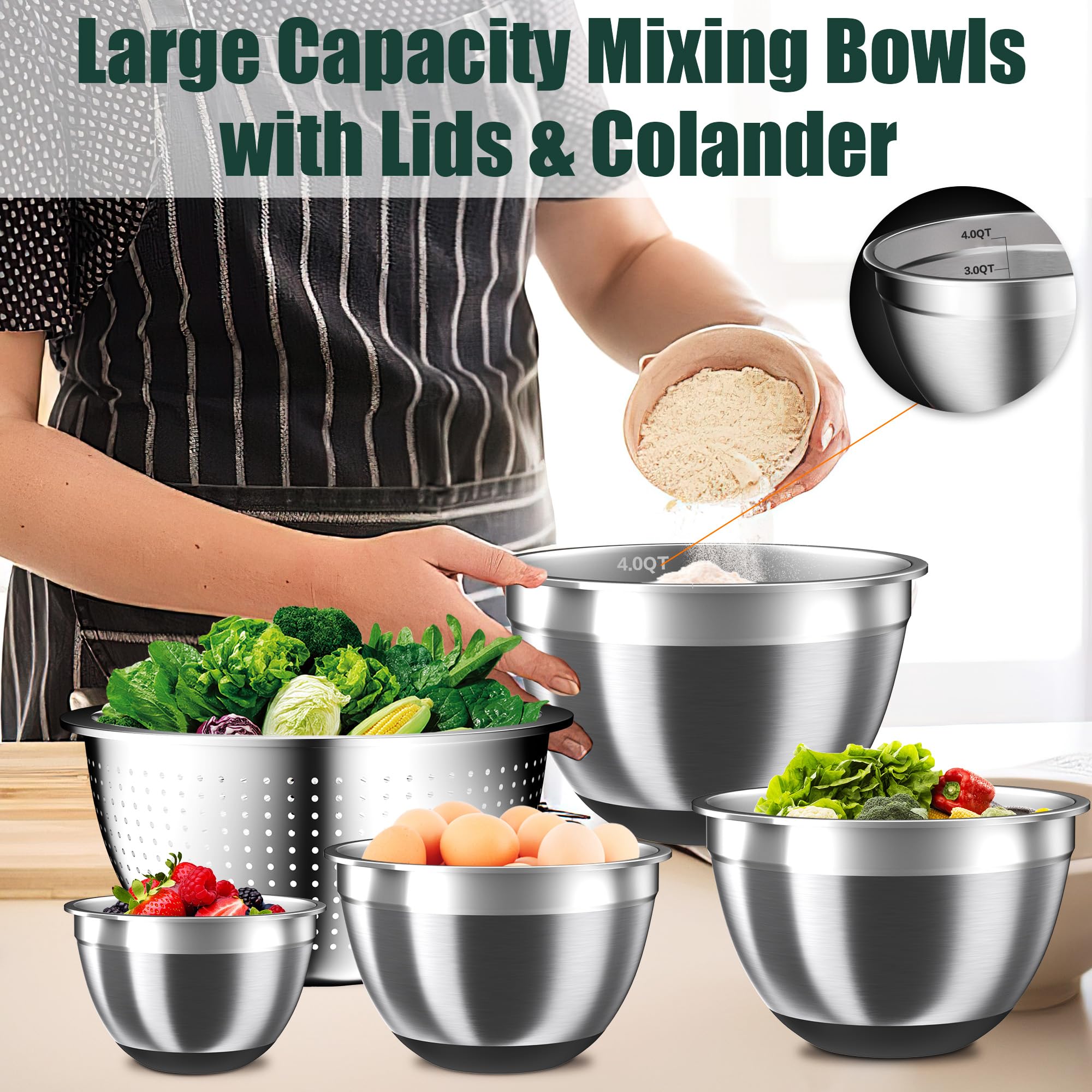 Nicdiet bowls sit on a non-slip silicone base during prep