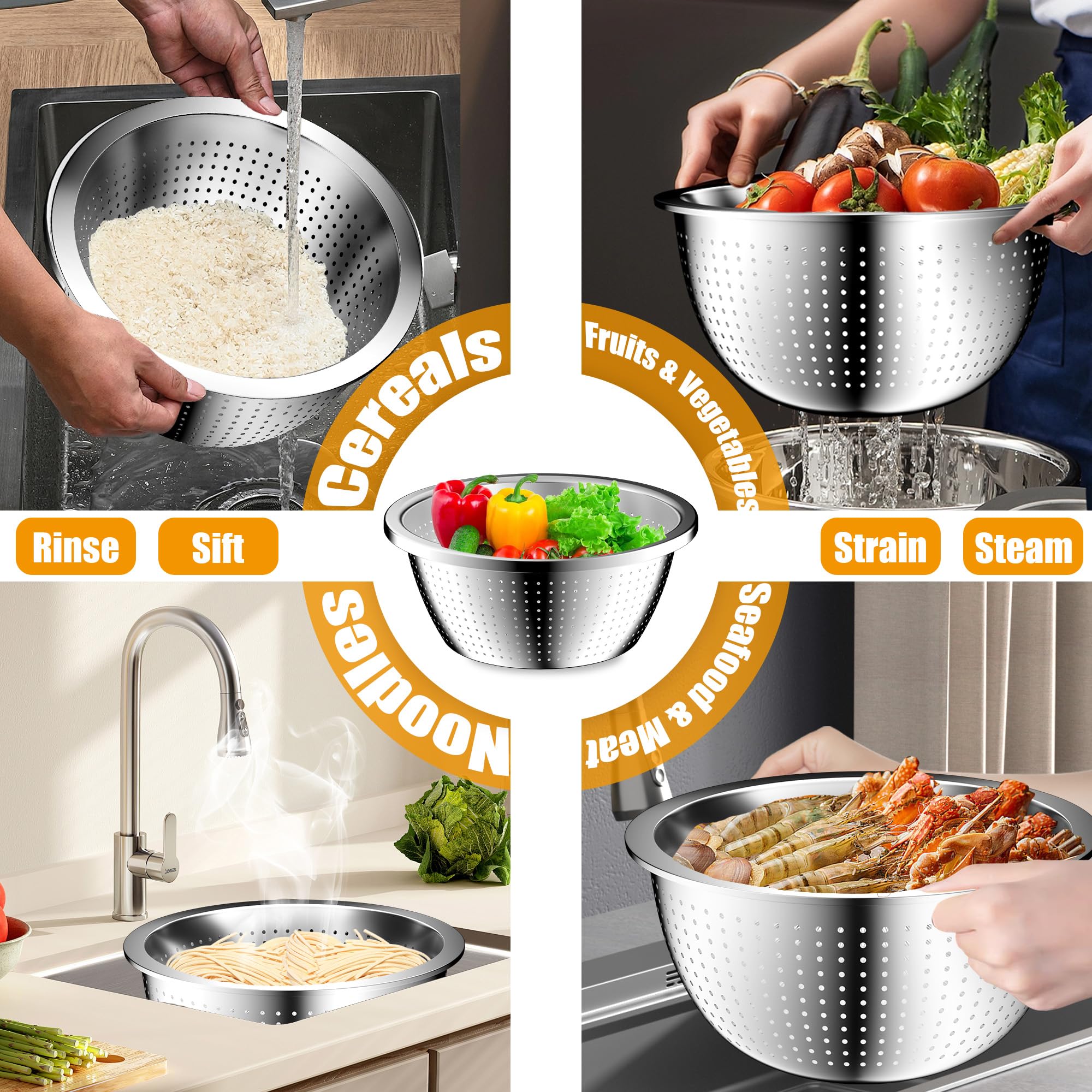 Nicdiet stainless bowls reveal a mirror interior for easy inspection.