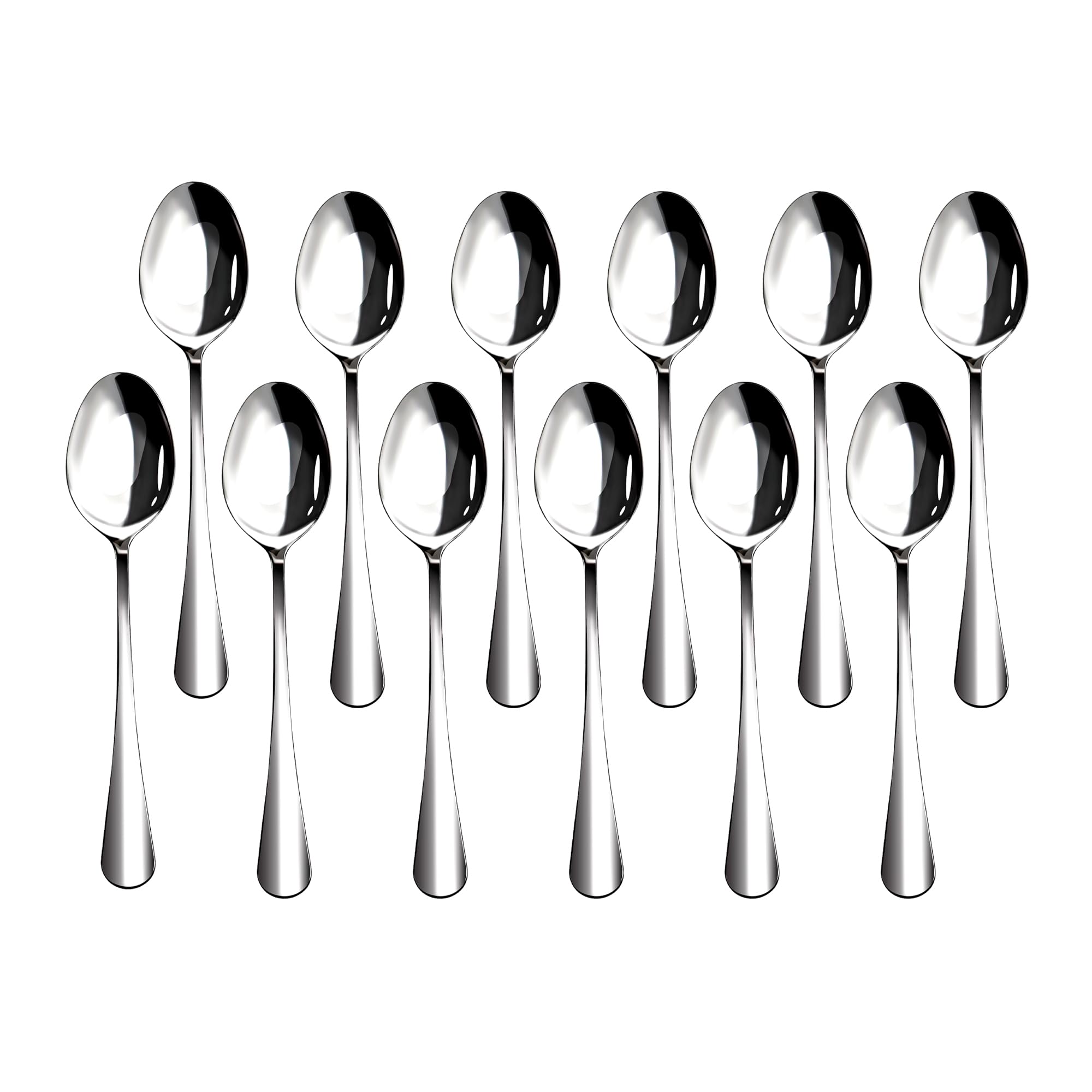 Nice Kitchen 12-piece heavy-duty teaspoons set, mirror finish, ideal for daily home use.
