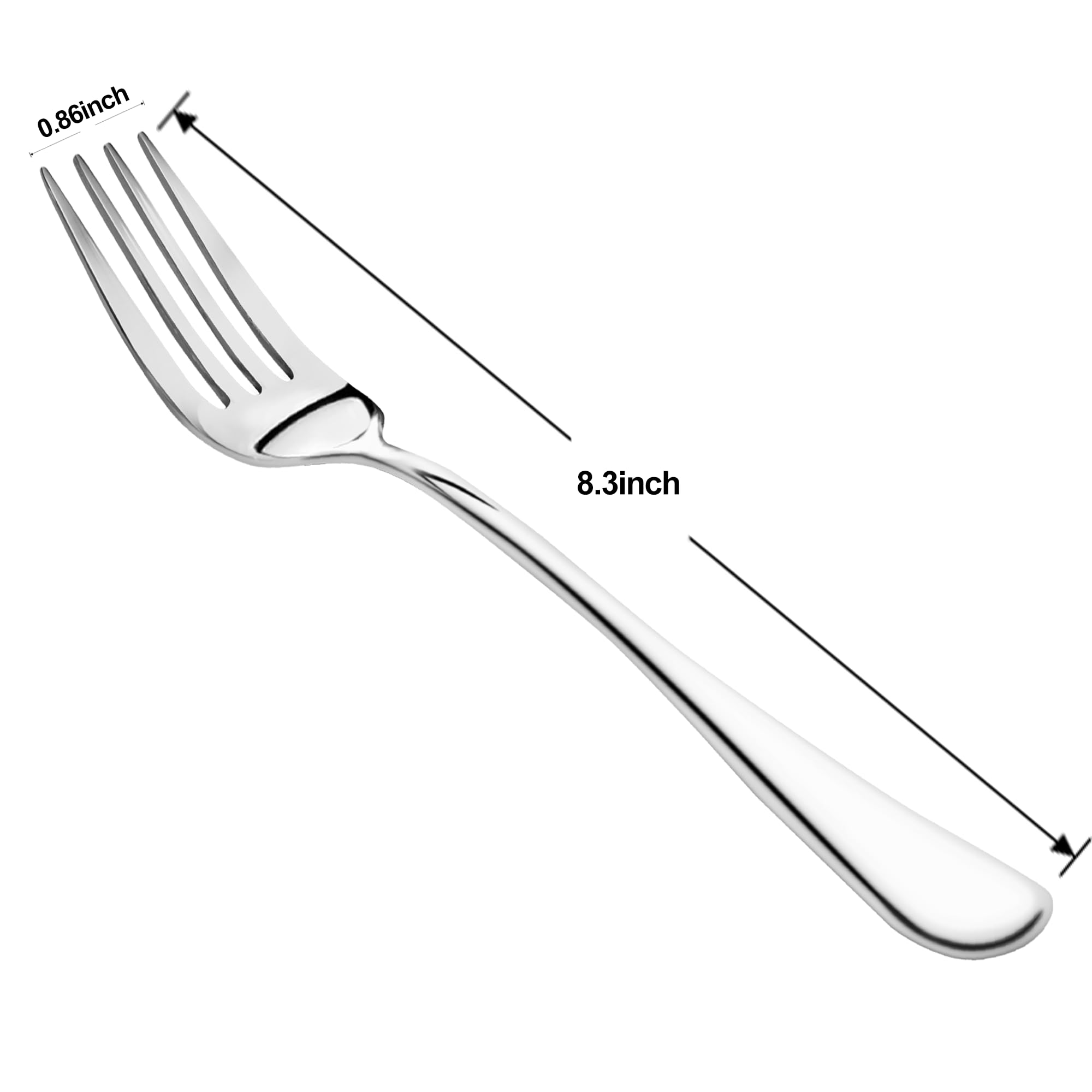 Nice Kitchen 8-inch dinner forks highlight comfortable balance for easy handling.