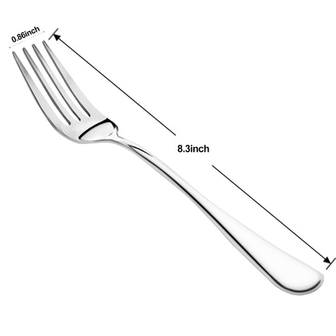 Nice Kitchen 8-inch dinner forks highlight comfortable balance for easy handling.