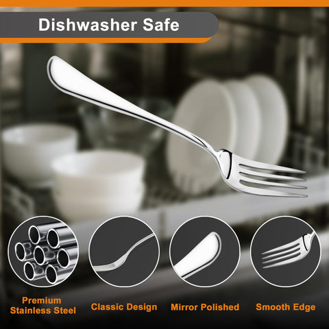 Nice Kitchen mirror-polished forks bring a sleek, sophisticated table presence.