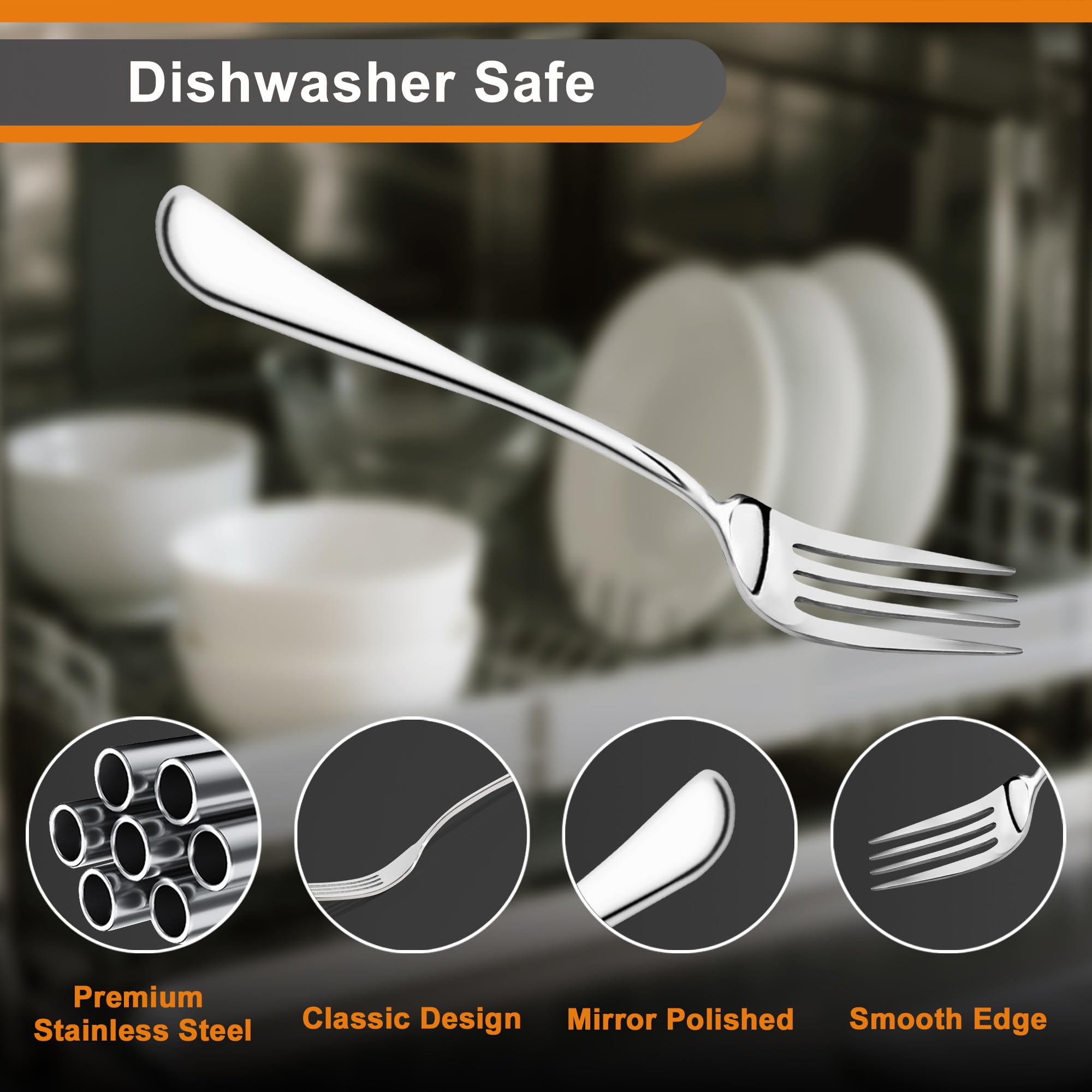 Nice Kitchen mirror-polished finish forks shine and resist dullness for daily dining.
