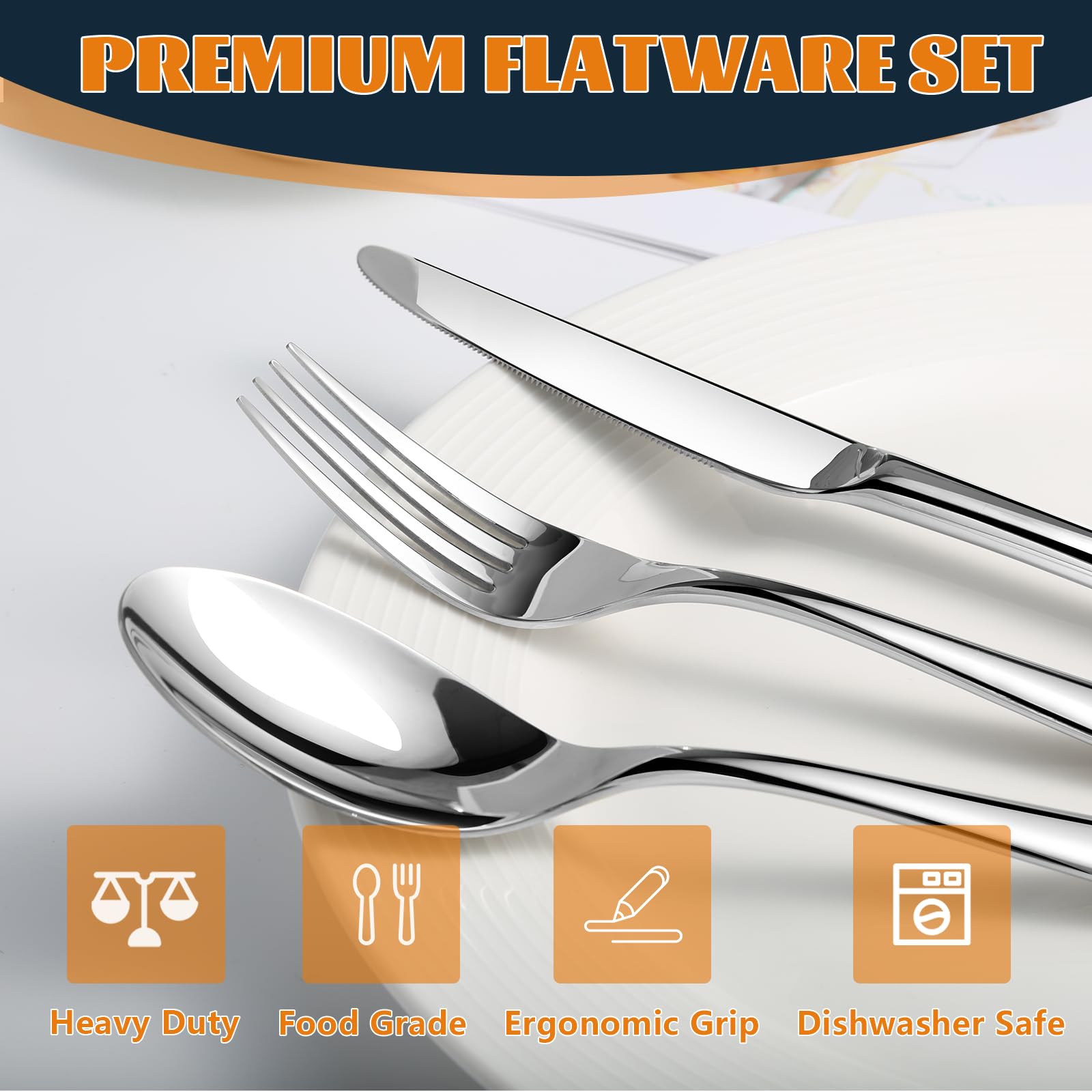 Nice Kitchen 12-piece tea spoons with deep bowls for generous portions