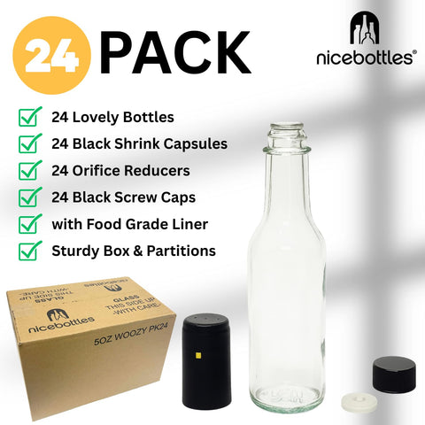 Nicebottles 5 oz bottle with screw cap for mess-free storage