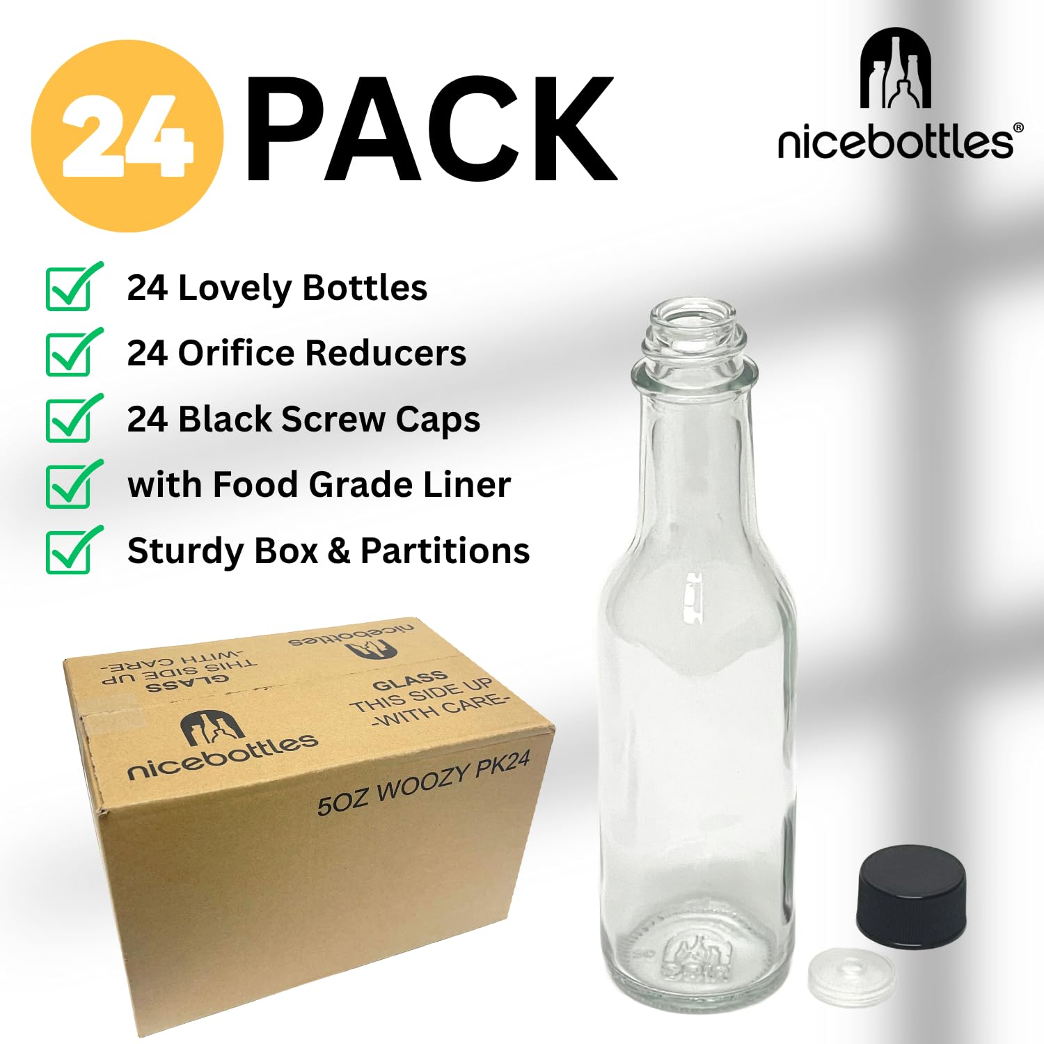 Nicebottles hot sauce bottle dripper inserts for precise pouring.