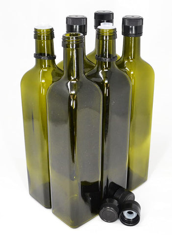 Nicebottles olive oil bottle with cap and pourer for controlled pouring