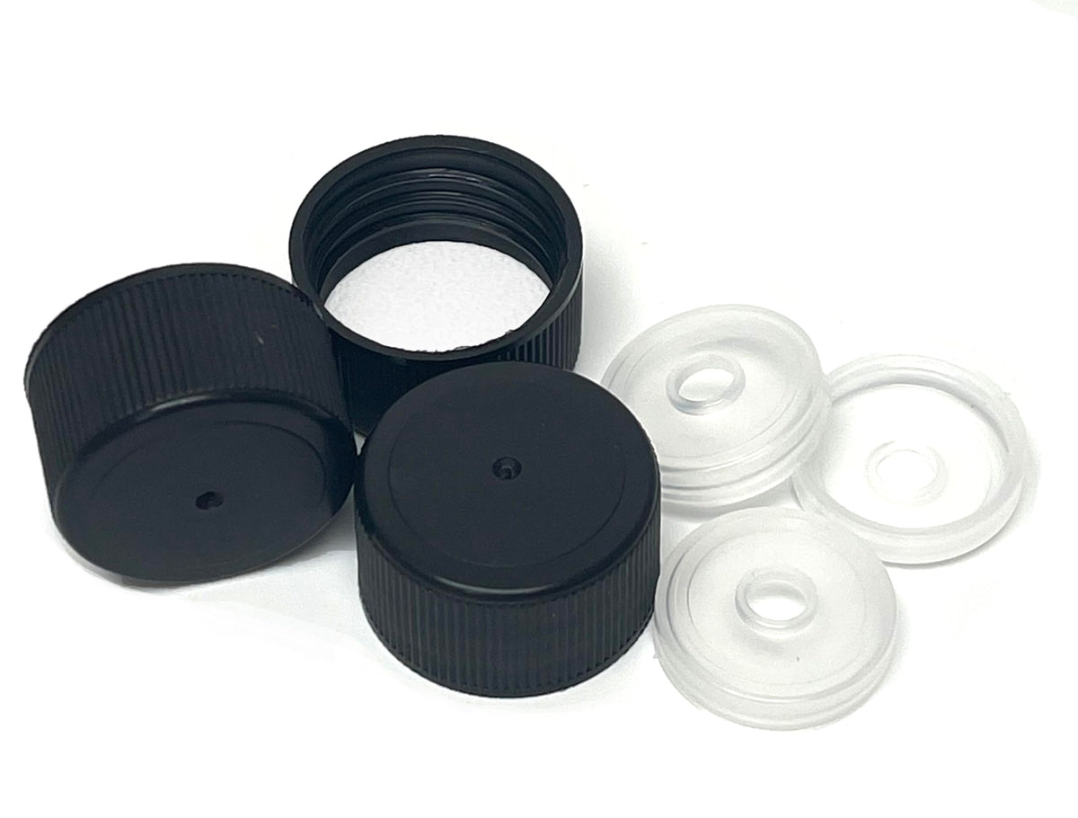 NiceBottles 24/414 screw caps and reducers provide secure closures for sauces.