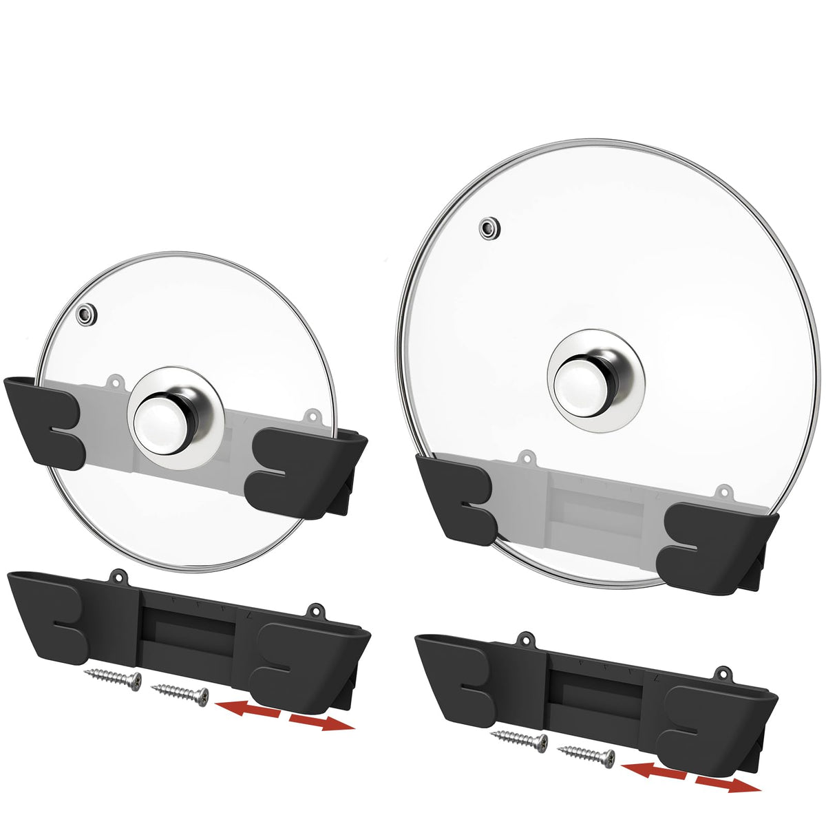 Nicejak universal lid holder secures 6-13 inch lids for easy access