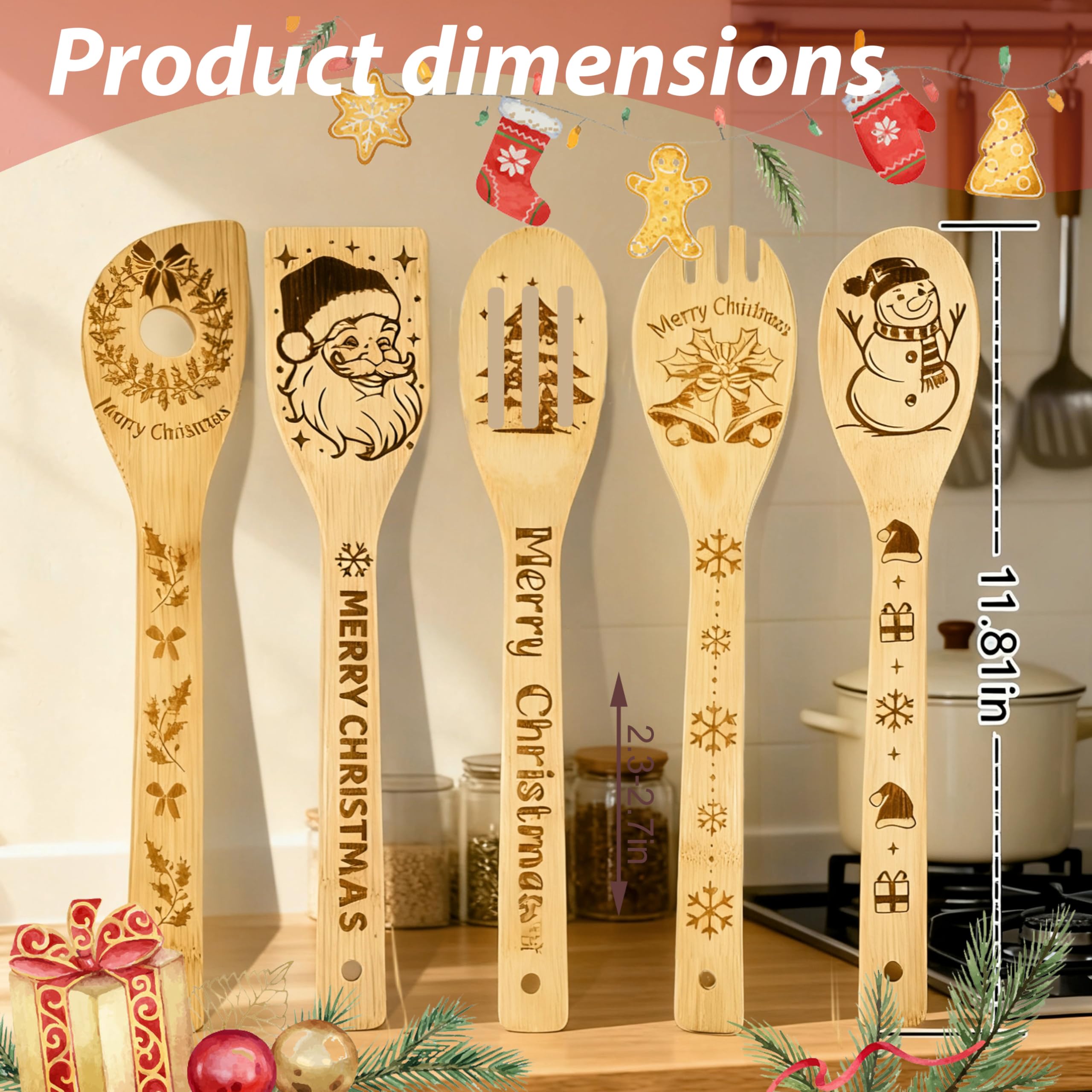 NICERINC bamboo spatula spoon ideal for flipping delicate foods