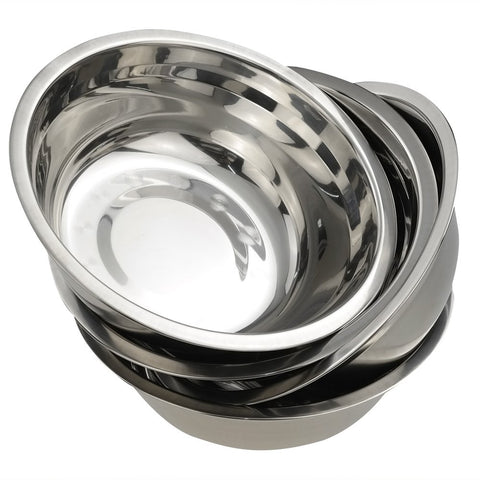 Nicesh Mixing Bowl Set with flat base stabilizes prep on any surface.
