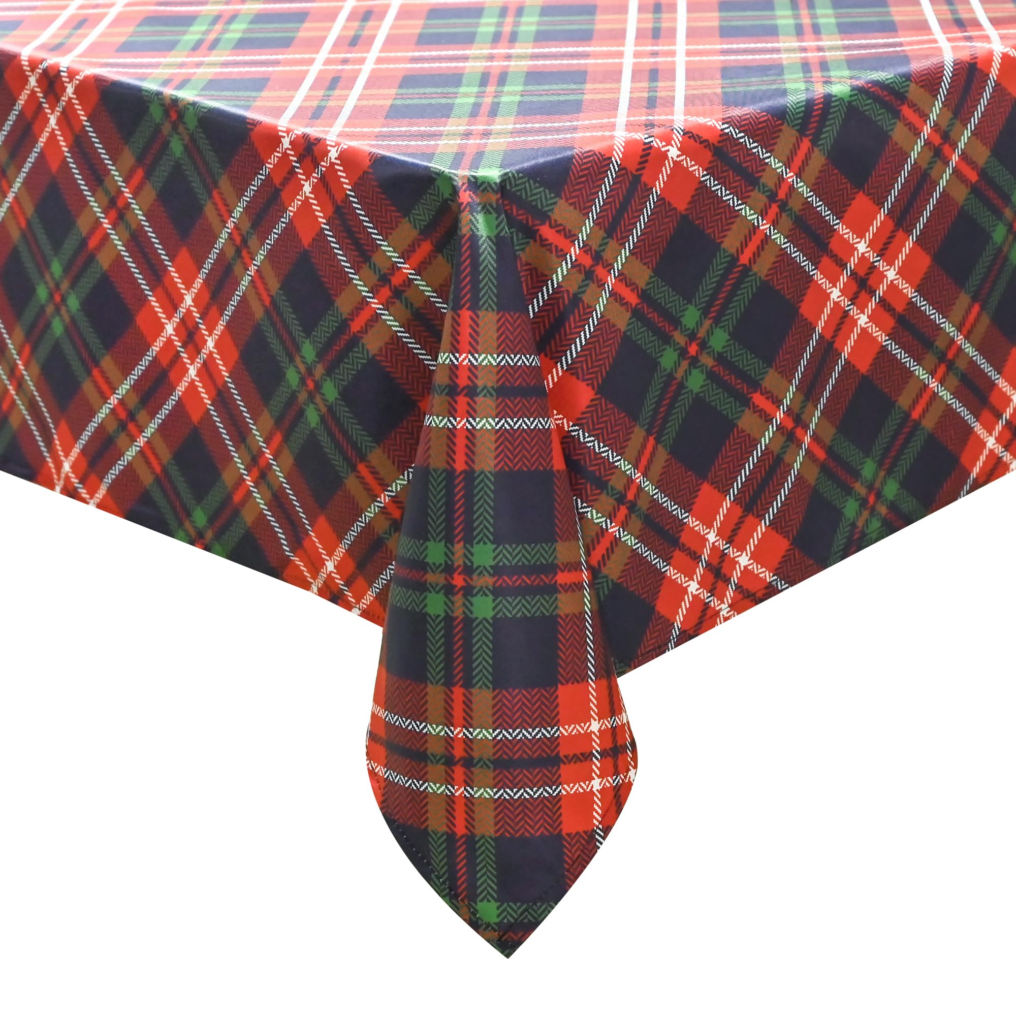 NiceTatertay Christmas tablecloth in red buffalo plaid for festive dining and easy-clean spills