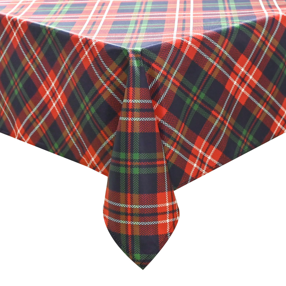 NiceTatertay Christmas tablecloth in red buffalo plaid for festive dining and easy-clean spills