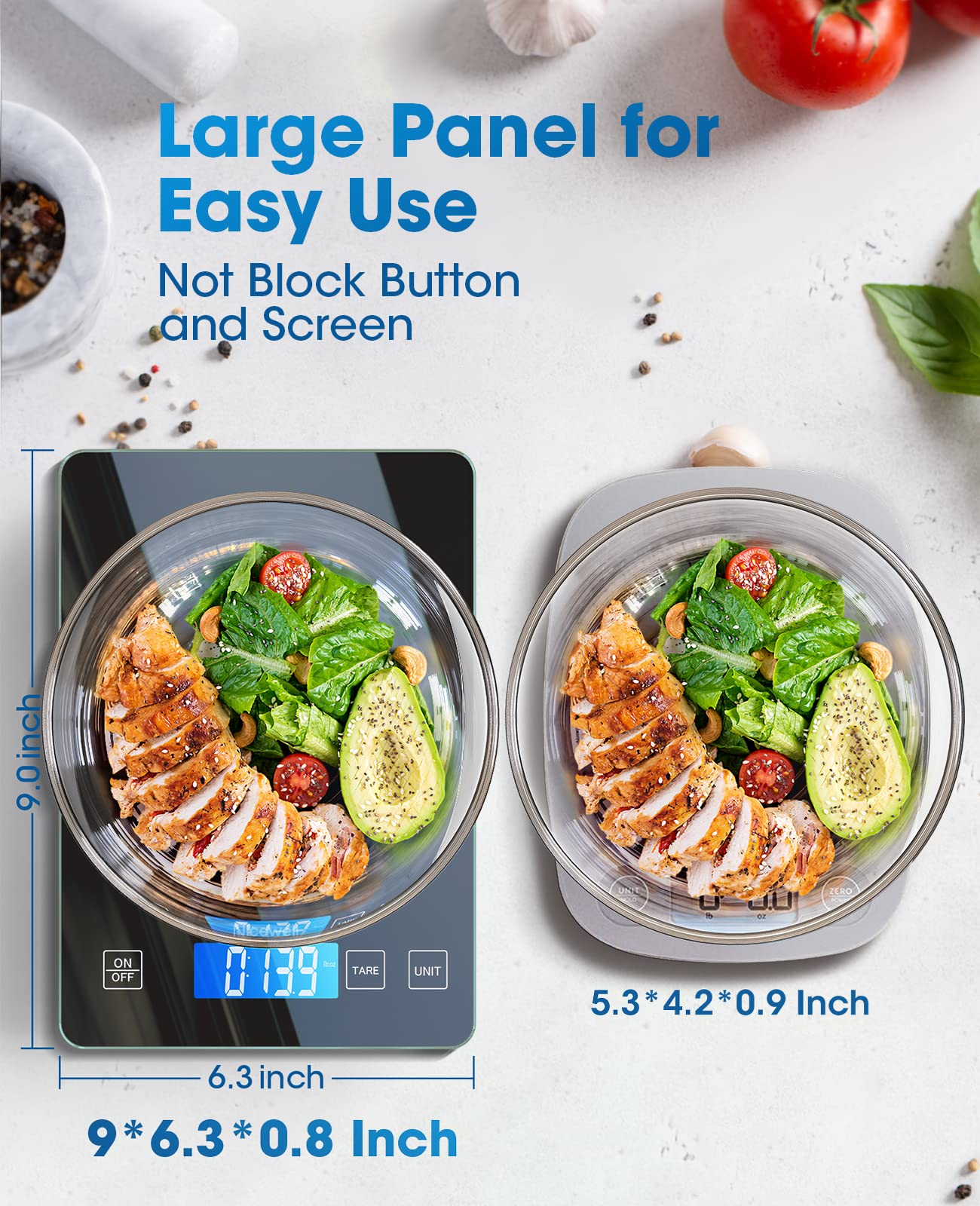 Nicewell stainless steel top provides anti-fingerprint protection and easy cleaning.