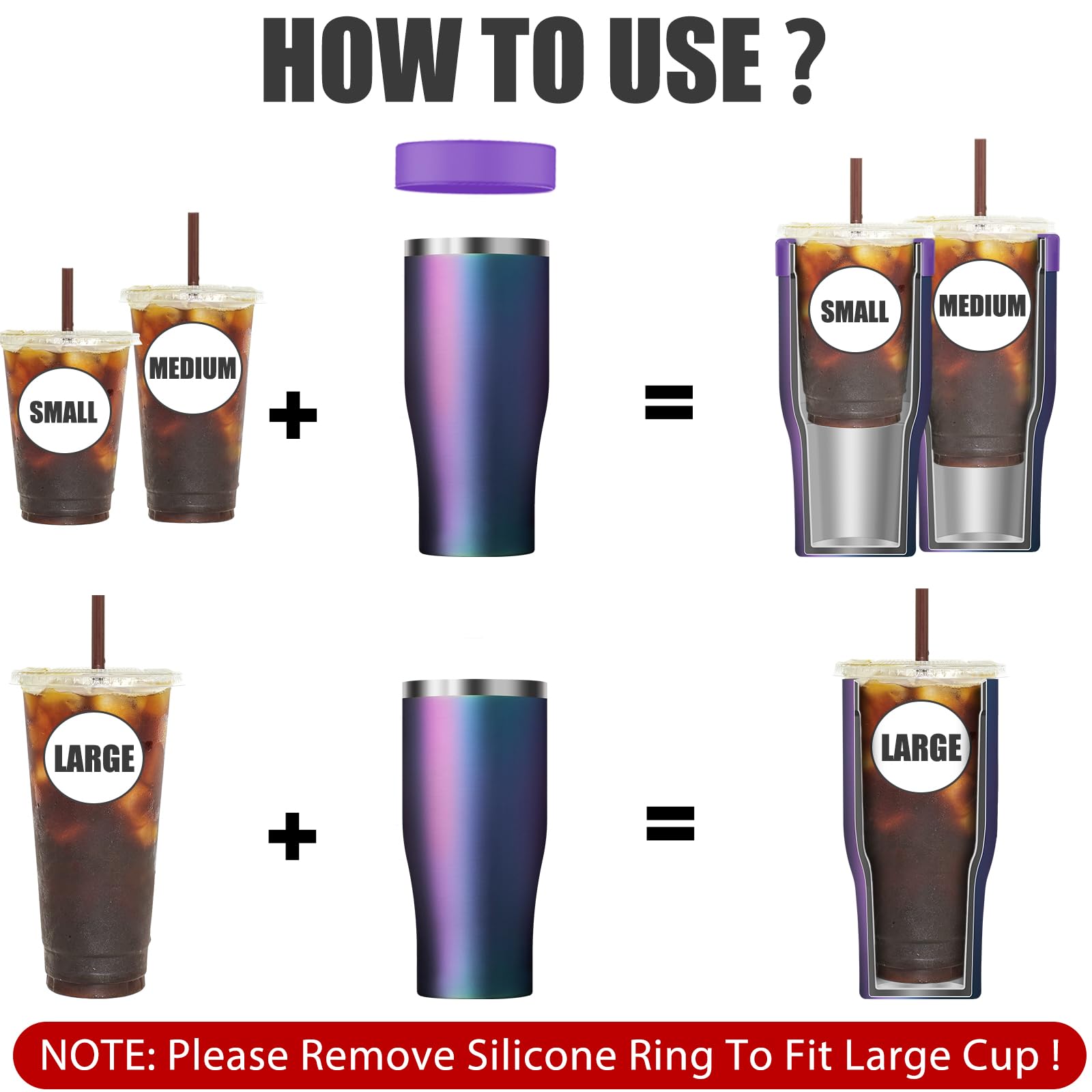 Niceyos double-wall-vacuum-insulation sleeve keeps drinks colder longer.