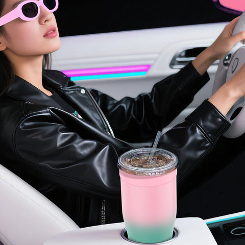 Niceyos leak-proof lid on a travel tumbler for on-the-go use