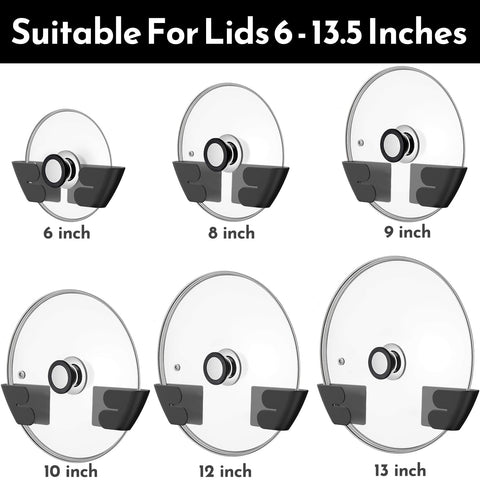 Niceyos lid organizer mounted inside cabinet keeps lids upright and accessible.