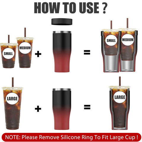 Niceyos sleeve with silicone ring removed in dark flame for 30–32 oz cups and secure fit.