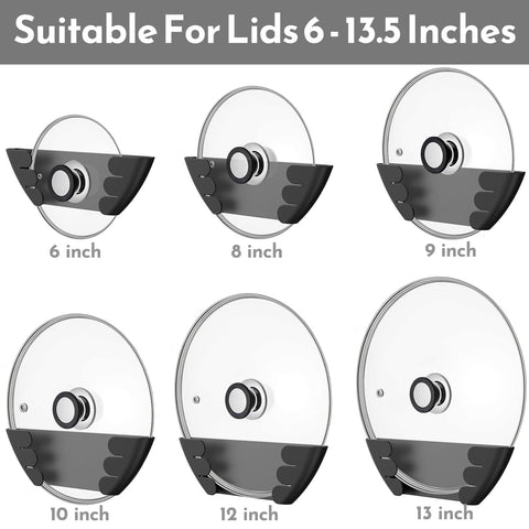 Niceyos lid organizer wall mount saves counter space and reduces clutter.