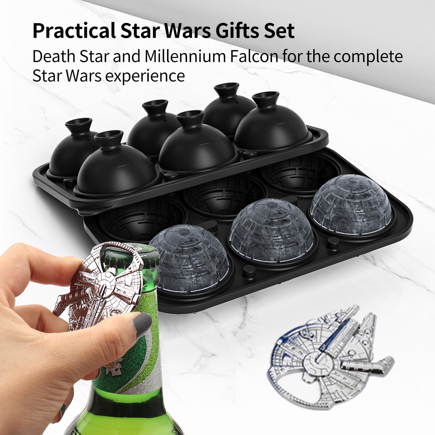 NICITY 3D Star Wars ice tray creates detailed cubes for memorable parties.