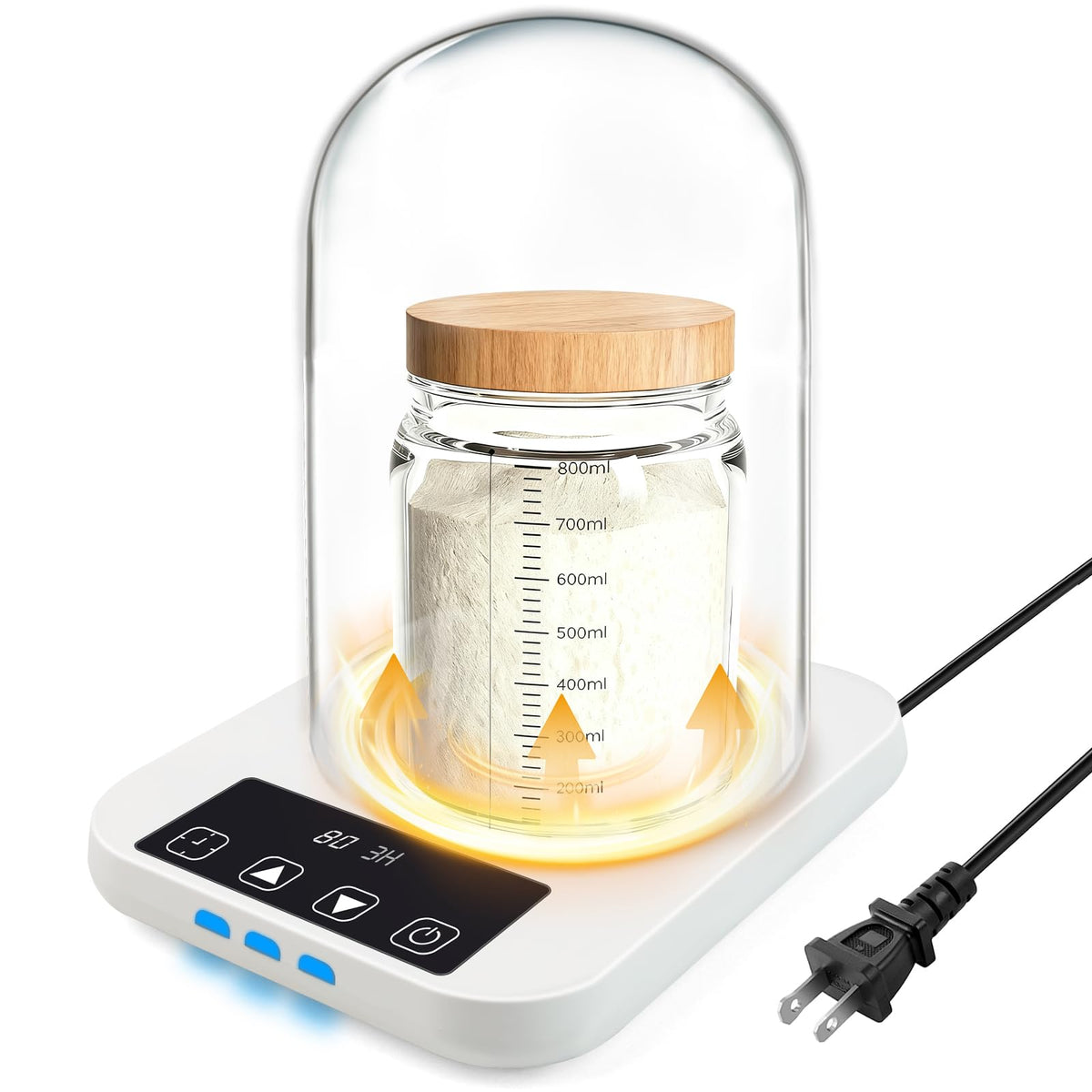NICOFPHY sourdough warmer mat maintains steady warmth for fermentation