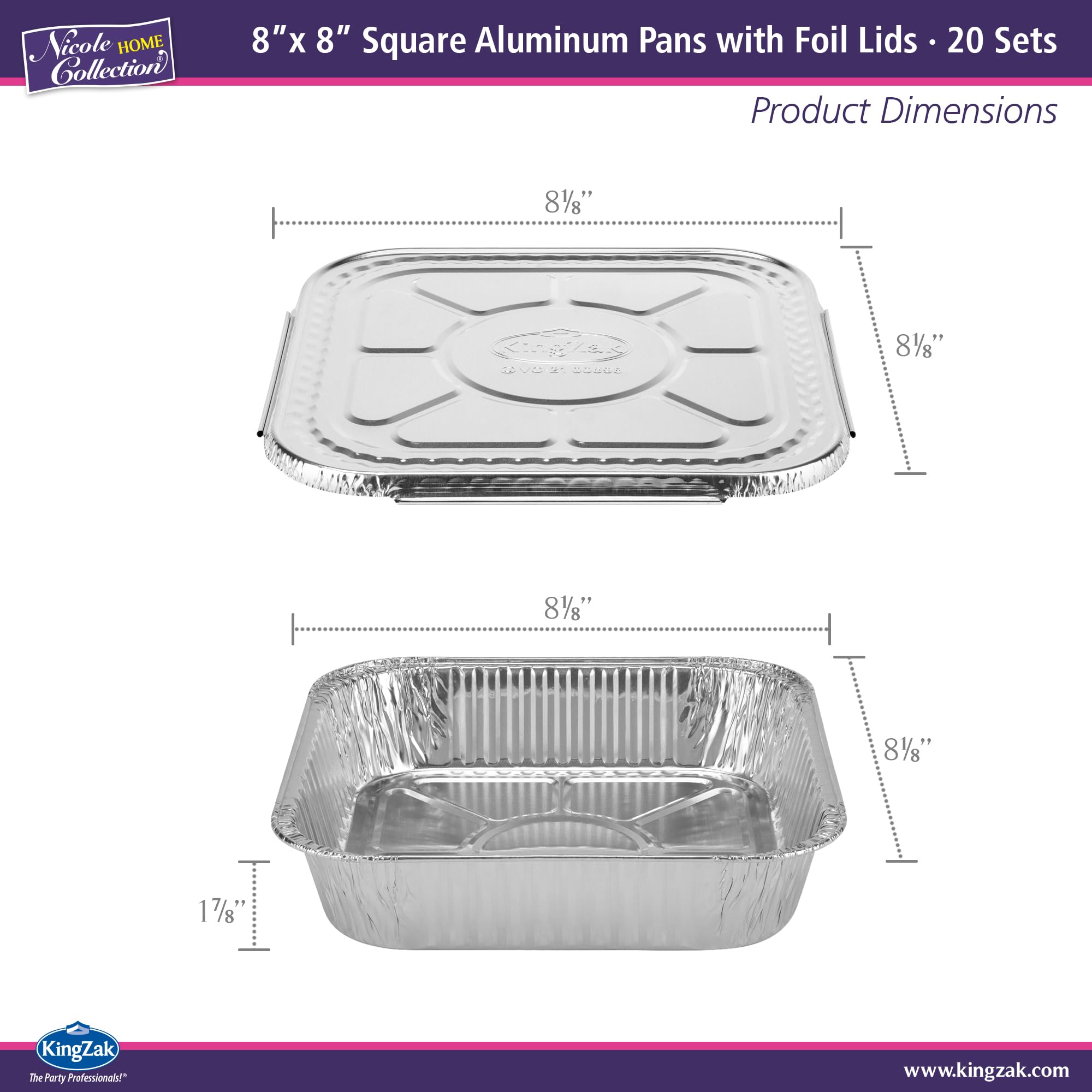 Nicole Home Collection foil pans with lids, freezer-friendly and recyclable