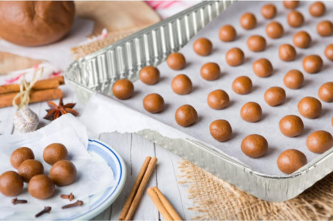 Nicole Home Collection disposable foil pans with edges are convenient for serving and storing leftovers.
