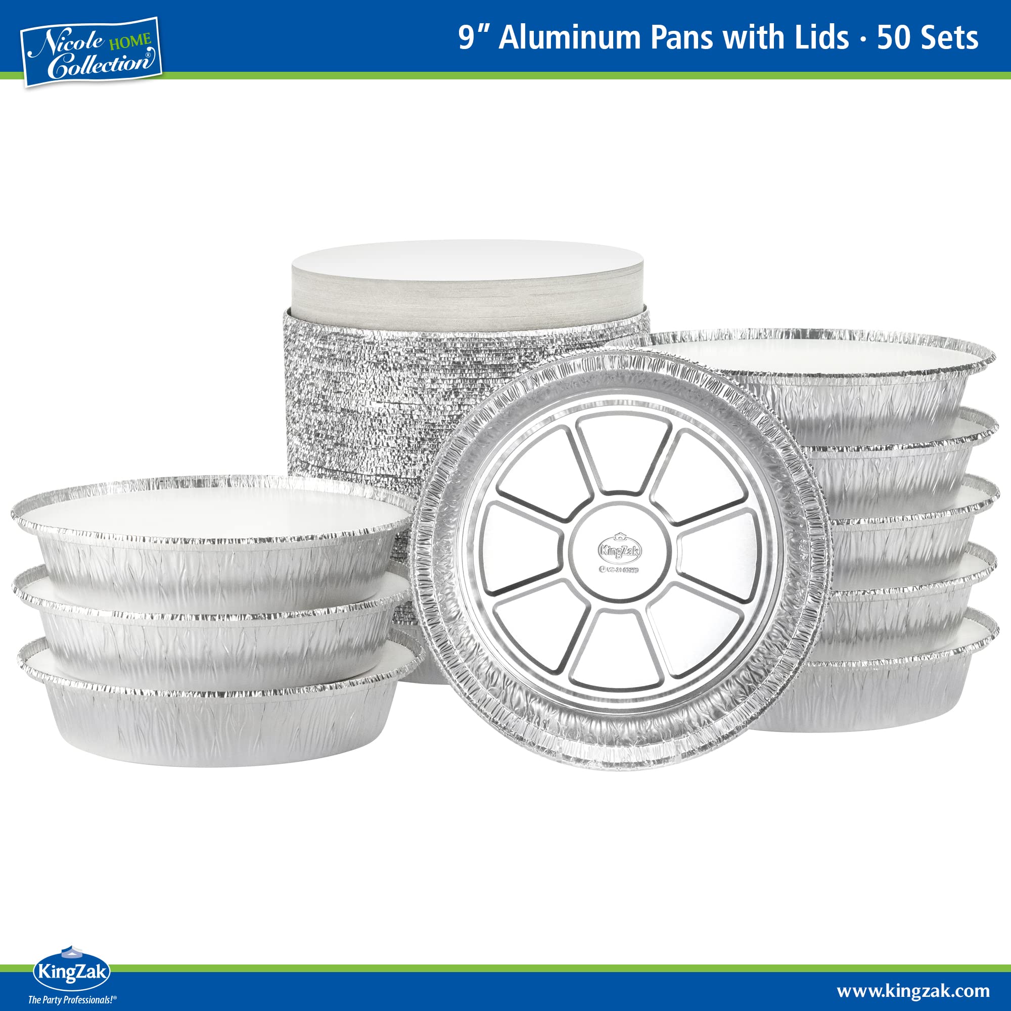 Nicole Home Collection durable aluminum pans with lids for versatile catering use