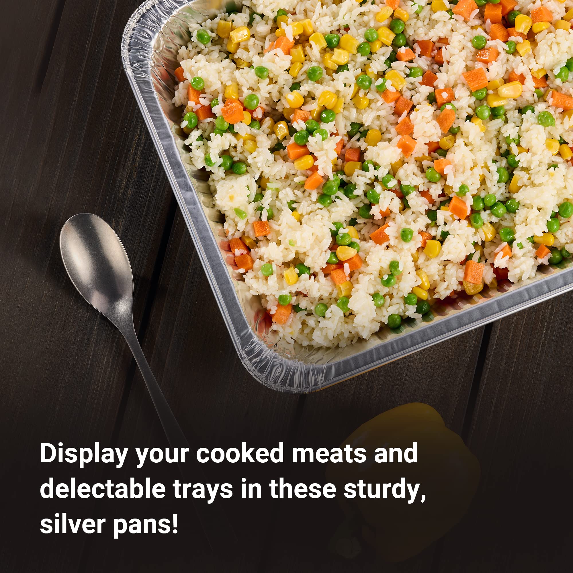 Nicole Home Collection pans on steam table keeps foods warm at buffets and catering stations