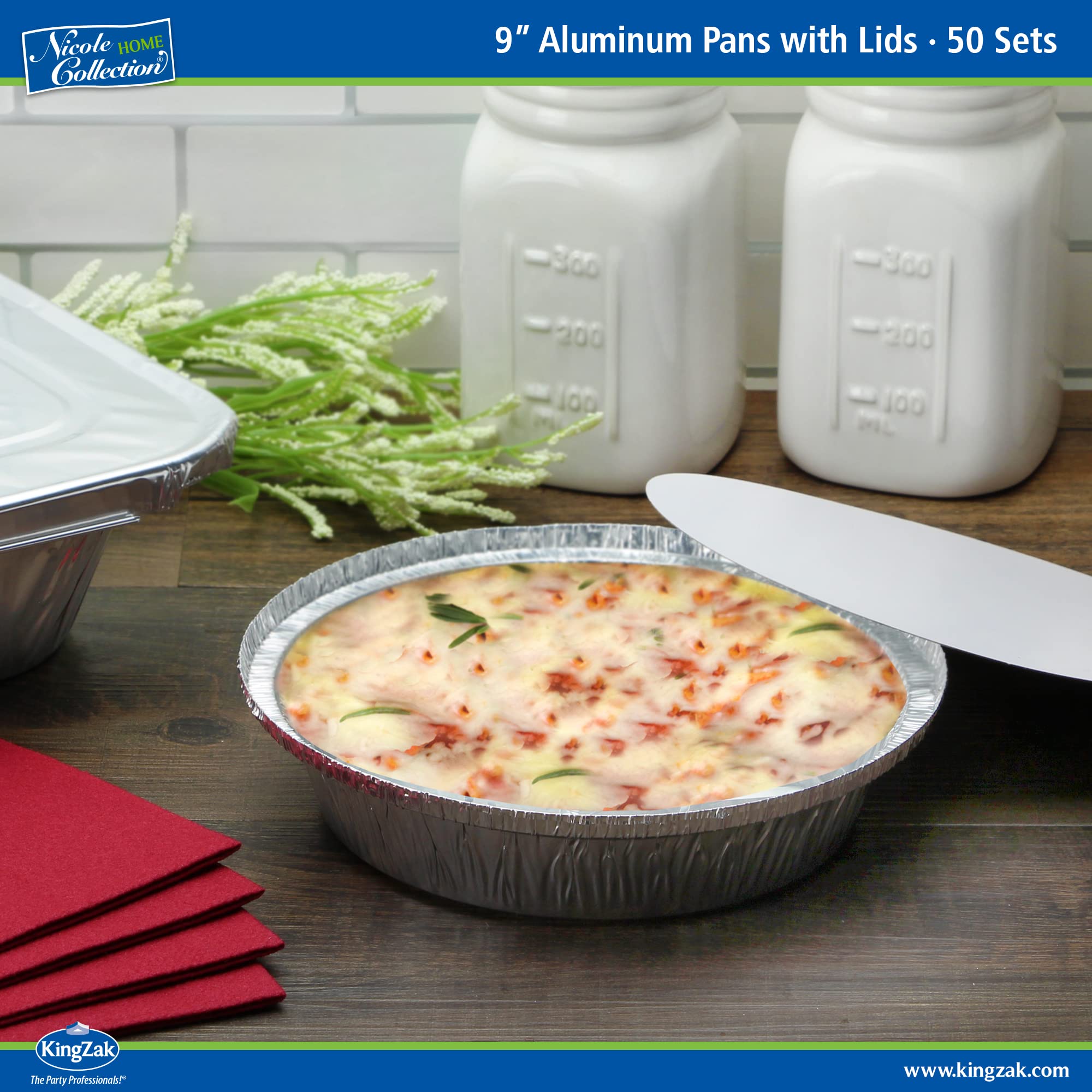 Nicole Home Collection pie pan with lid for secure dessert transport