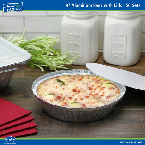 Nicole Home Collection pie pan with lid for secure dessert transport