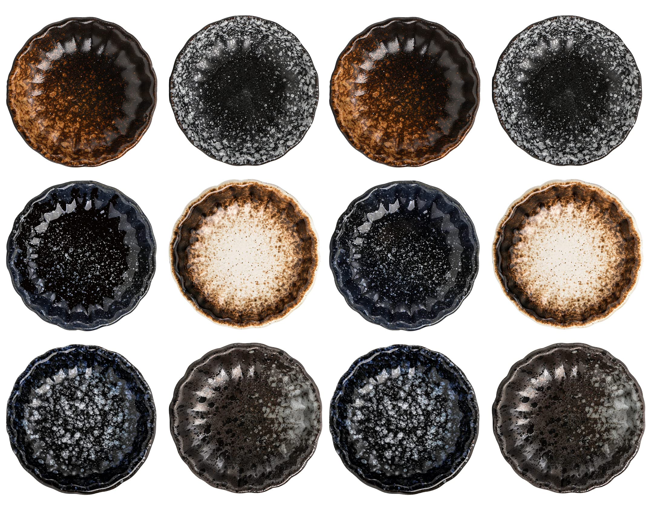 Nicunom 12-pack ceramic dipping bowls for sauces and condiments.