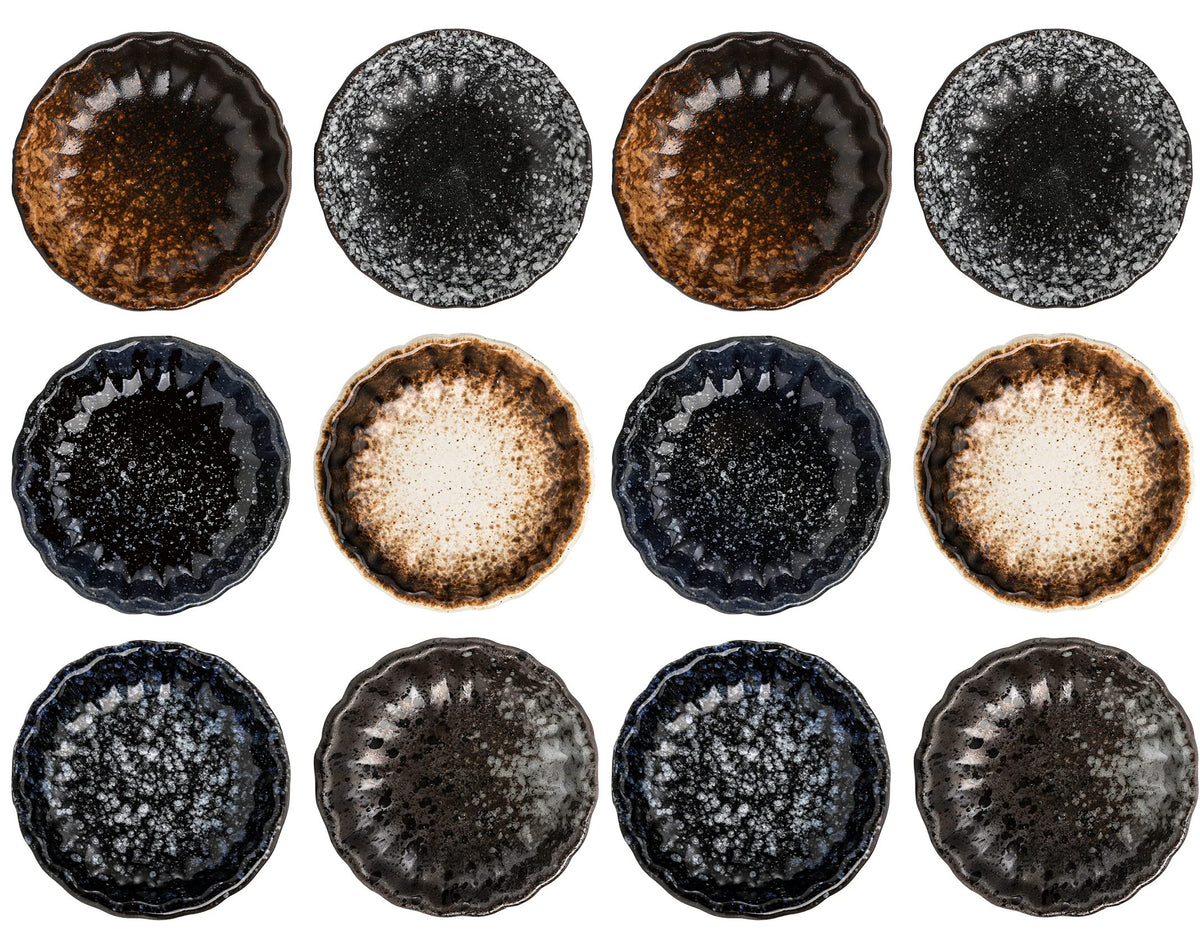 Nicunom 12-pack ceramic dipping bowls for sauces and condiments.