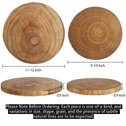 Nicunom round wood slab board, 9-10 inch, convenient for small gatherings.
