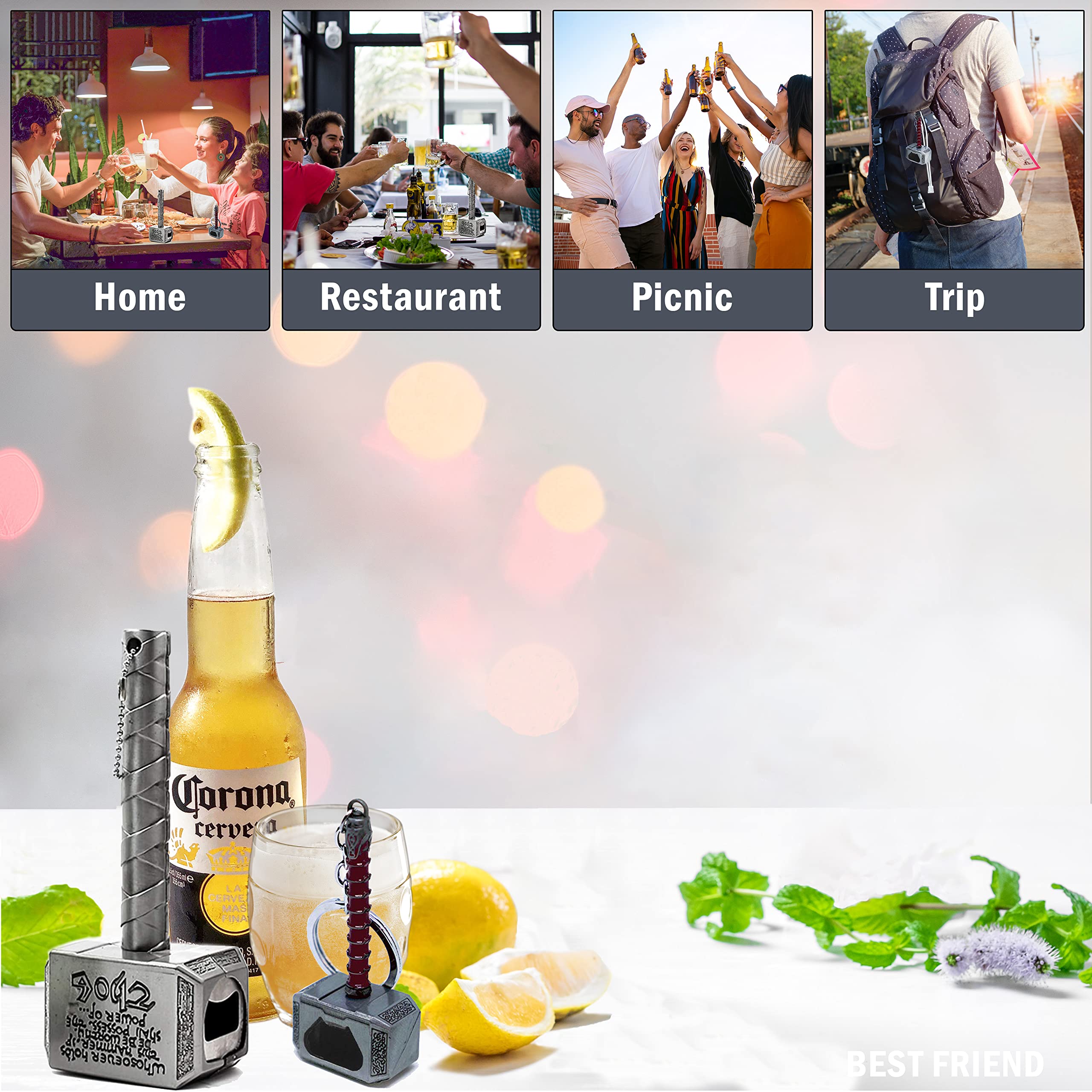 Hammer-shaped Nidavellir bottle opener adds novelty to parties and home bars.