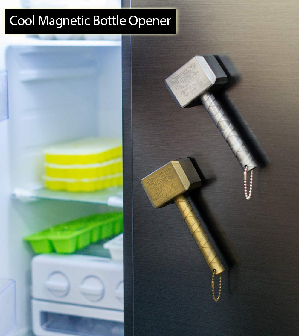 Nidavellir glove keychain bottle opener attached to keys for on-the-go beer openings.