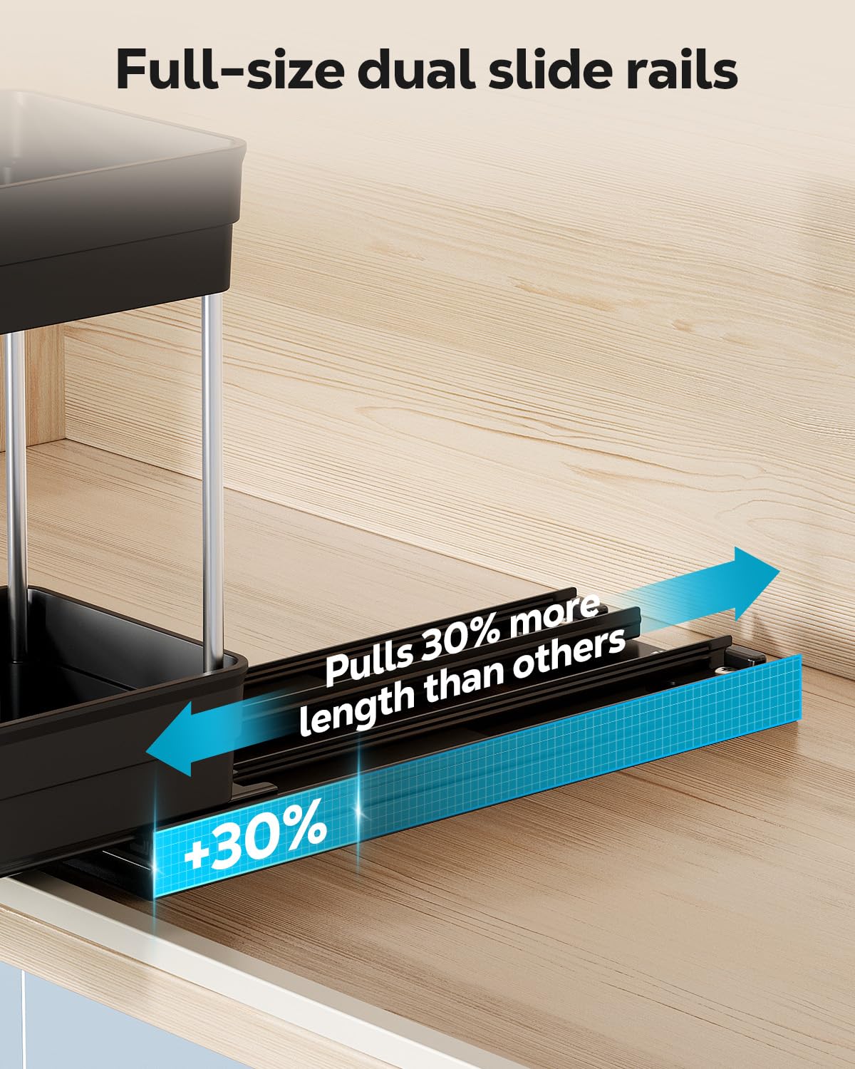 Nieifi spice rack fits lip cabinets without scraping finishes