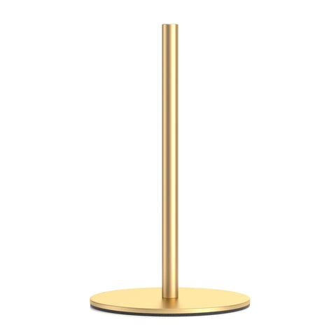 Niffgaff gold free-standing paper towel holder front view for easy reach and quick cleanup
